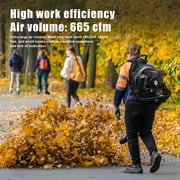 Happydeer Leaf Blower, 63CC Gas Powered Backpack Blower, 665CFM Air Volume 2-Stroke Snow Blower for Lawn Care Yard Dust Debris (Black)